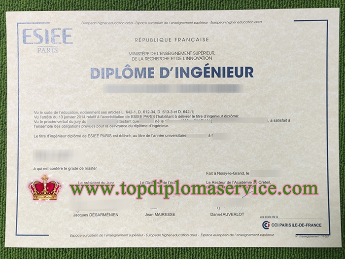 ESIEE Paris diploma, ESIEE Paris diplome,