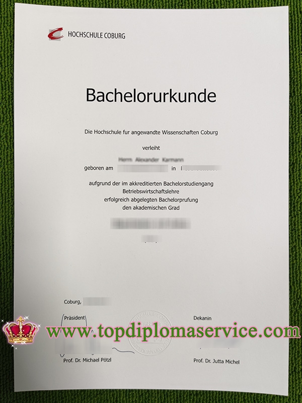 Hochschule Coburg diploma, Hochschule Coburg urkunde,