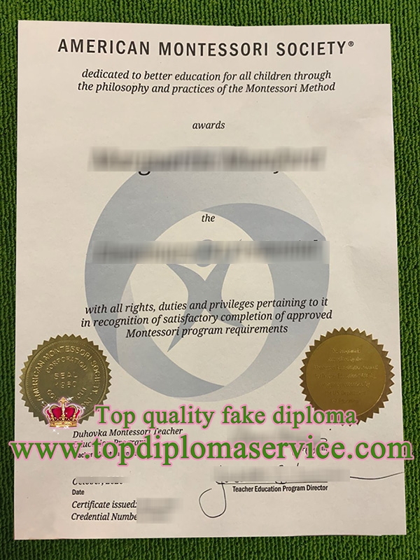 buy fake American Montessori Society certificate,