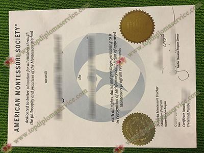 buy fake American Montessori Society certificate,