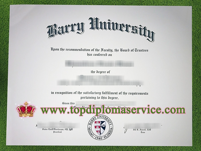 Barry University diploma, Barry University degree,