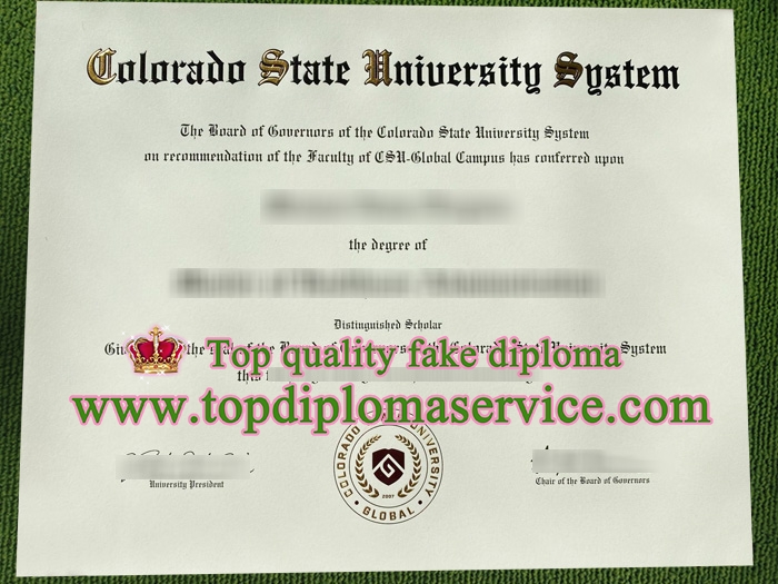 Colorado State University Global diploma, fake CSU Global degree,