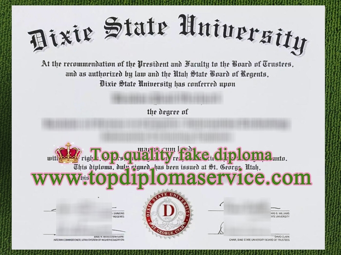 Dixie State University diploma, fake Dixie State University degree,