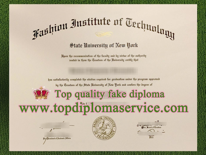 Fashion Institute of Technology diploma, Fashion Institute of Technology certificate,