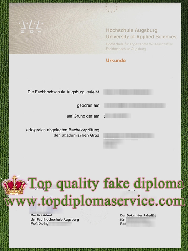 Hochschule Augsburg urkunde, Hochschule Augsburg diploma,