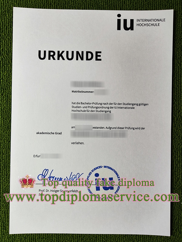 IU Internationale Hochschule diploma, IU Internationale Hochschule urkunde,