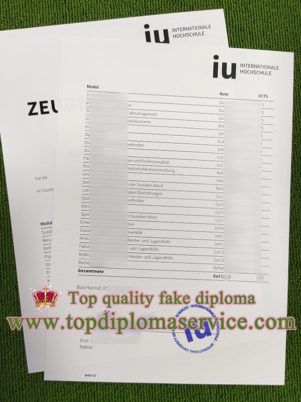 IU Internationale Hochschule zeugnis, IU Internationale Hochschule transcript, fake IUBH transcript,