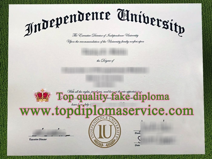 Independence University diploma, Independence University certificate,