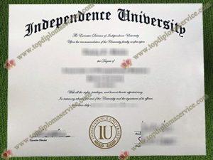 Independence University diploma, Independence University certificate,