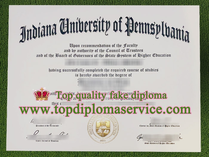 Indiana University of Pennsylvania diploma, Indiana University of Pennsylvania certificate,