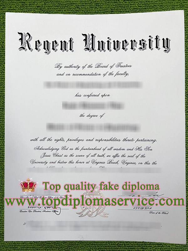 Regent University diploma, fake Regent University certificate,