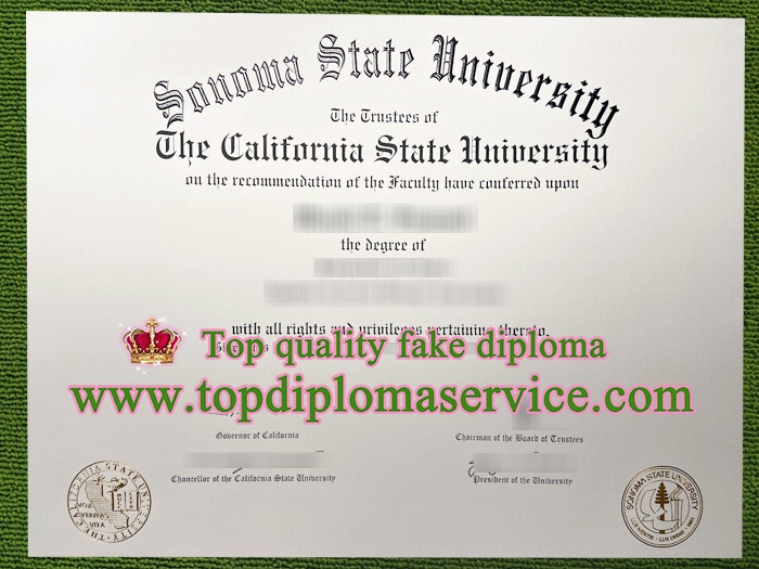 Sonoma State University diploma, Sonoma State University certificate,
