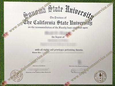 Sonoma State University diploma, Sonoma State University certificate,