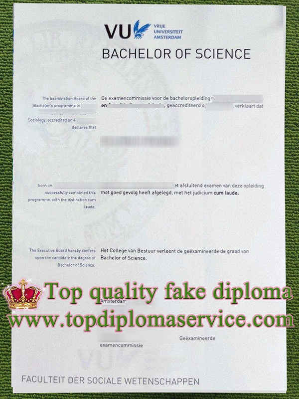 Vrije Universiteit Amsterdam diploma, fake VU Amsterdam diploma,