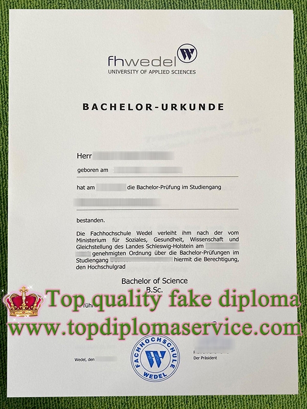 Fachhochschule Wedel urkunde, fake Fh Wedel diploma,