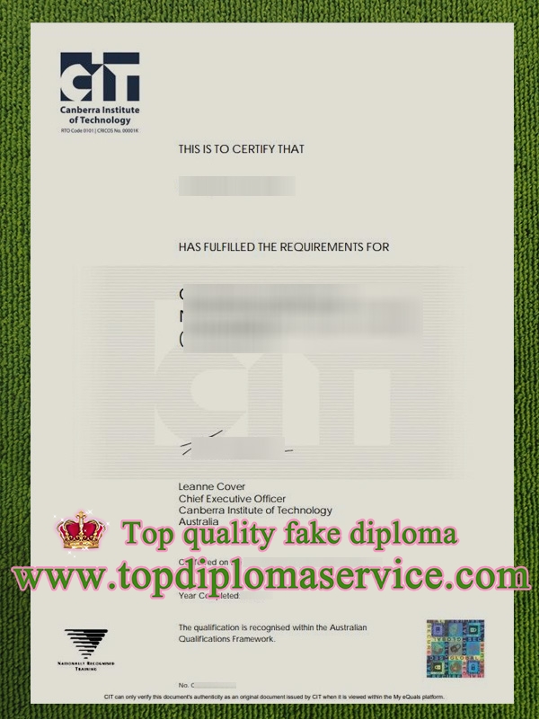 Canberra Institute of Technology certificate, fake CIT diploma,