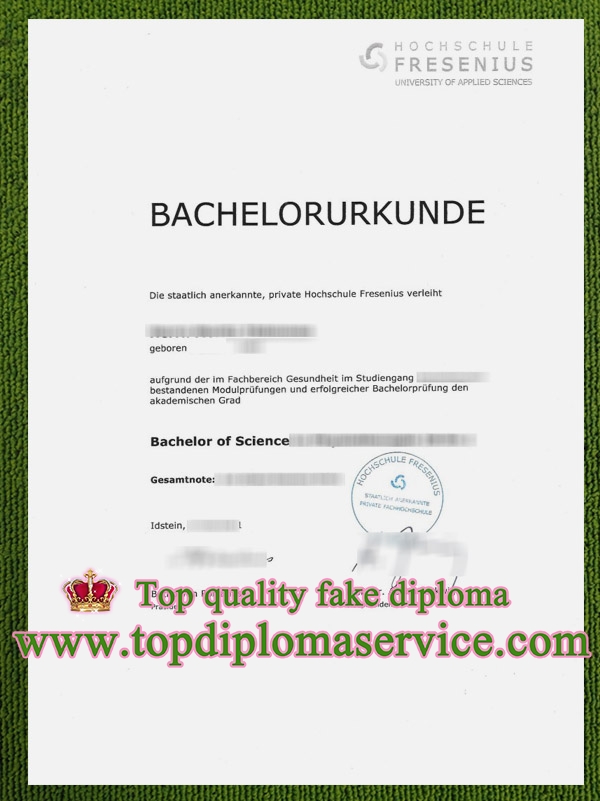 Hochschule Fresenius urkunde, fake Hochschule Fresenius diploma,