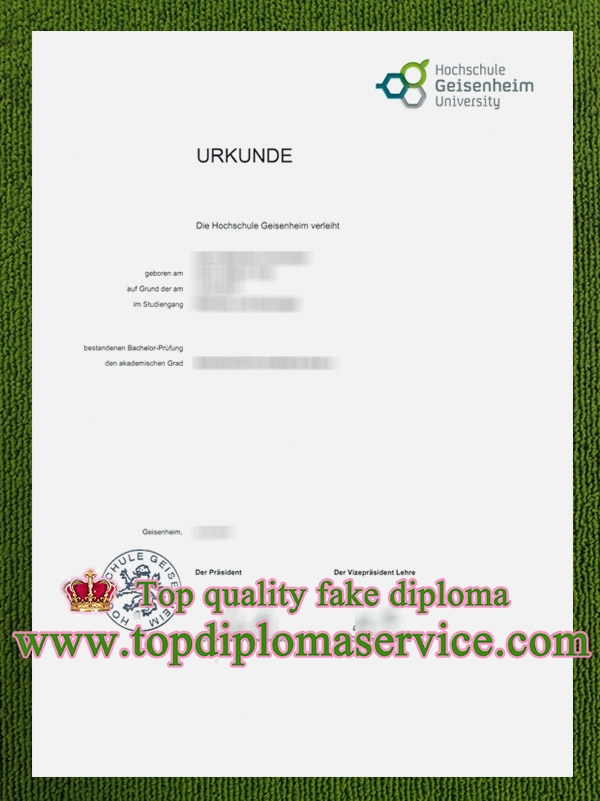 Hochschule Geisenheim diploma, Hochschule Geisenheim urkunde,