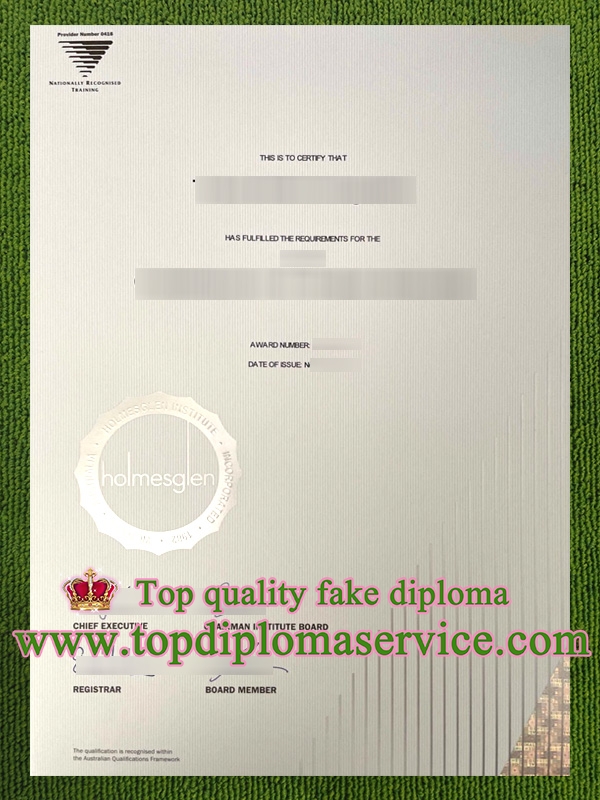 Holmesglen Institute diploma, Holmesglen Institute certificate,
