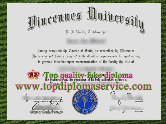 Vincennes University diploma, fake Vincennes University certificate,