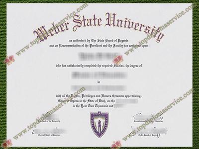 Weber State University diploma, Weber State University certificate,