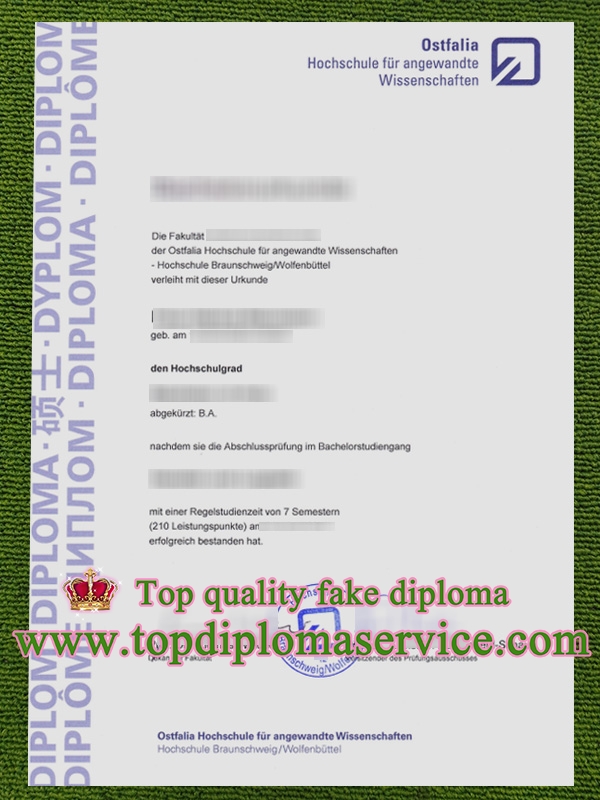 Hochschule Ostfalia diploma, fake Hochschule Ostfalia urkunde,