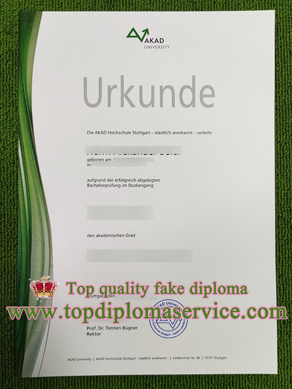 AKAD University urkunde, fake AKAD University certificate,