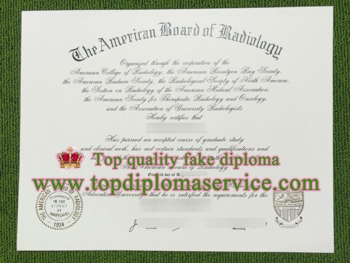 American Board of Radiology diploma, fake ABR certificate,