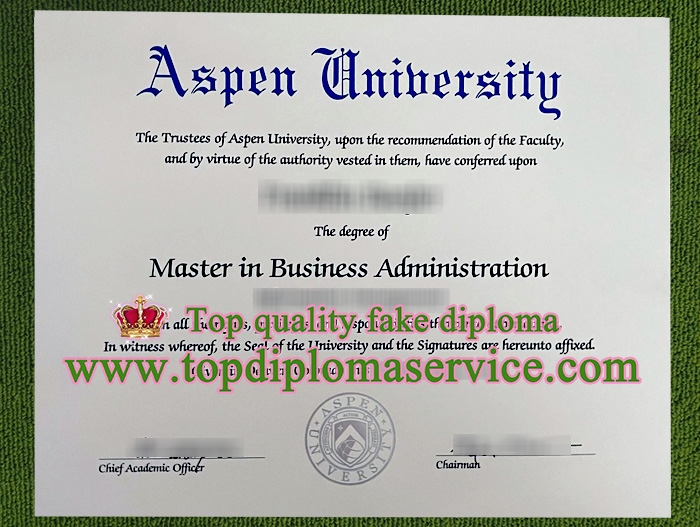 Aspen University MBA diploma, Aspen University fake diploma,