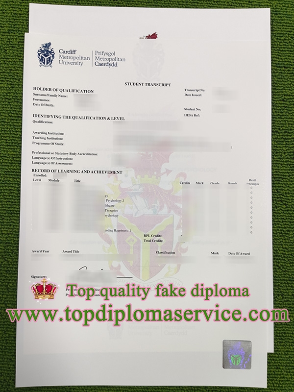 Cardiff Metropolitan University fake degree, fake CMU certificate,