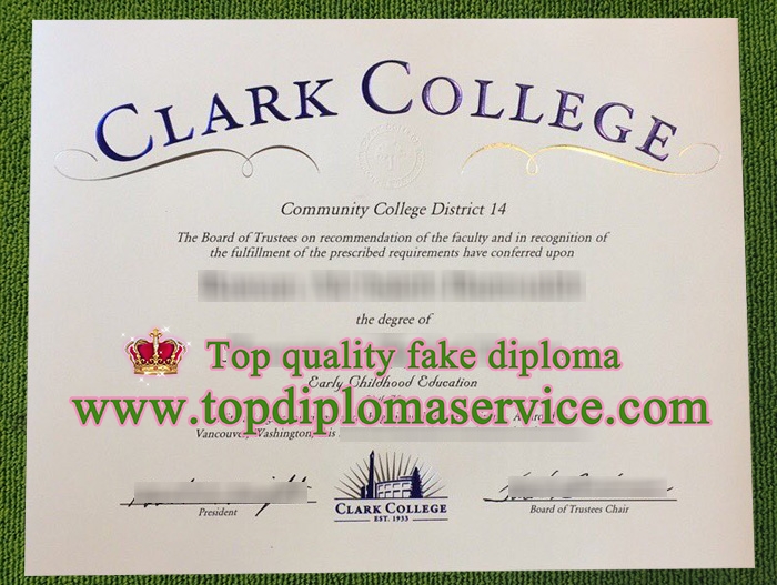 Clark College fake diploma, Clark College certificate,