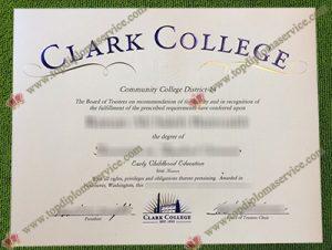 Clark College fake diploma, Clark College certificate,