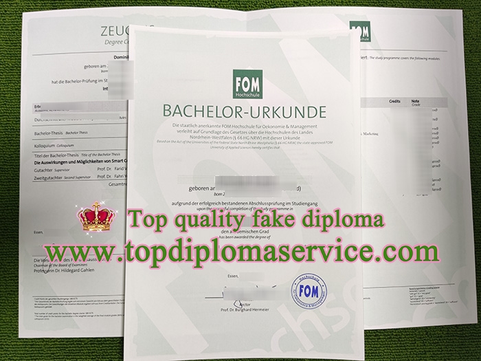 FOM Hochschule urkunde, FOM Hochschule diploma,