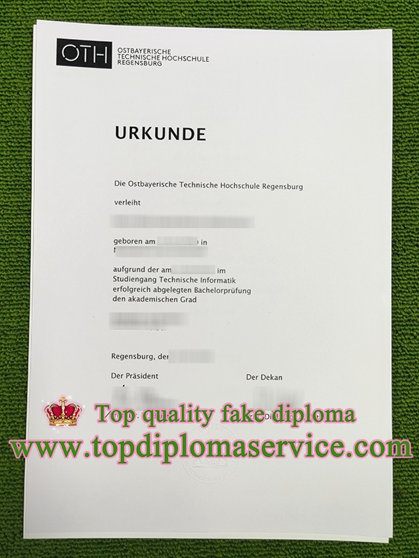 OTH Regensburg diploma, Hochschule Regensburg urkunde,