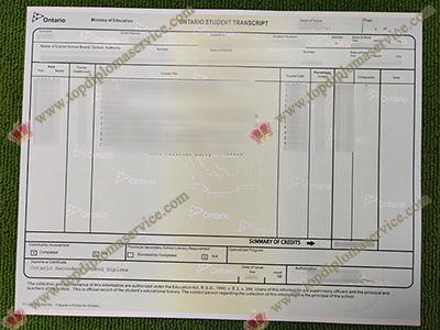 fake Ontario Student transcript, Ontario Secondary school transcript,