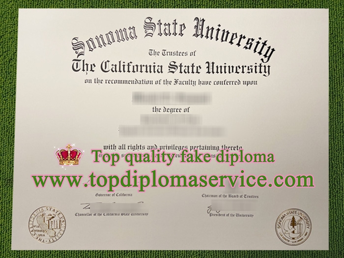 Sonoma State University diploma, Sonoma State University certificate,