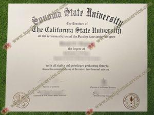 Sonoma State University diploma, Sonoma State University certificate,