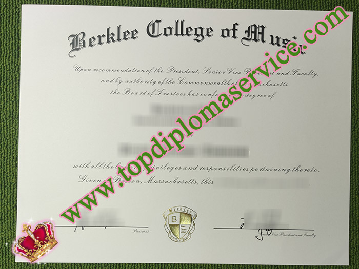 Berklee College of Music diploma, fake Berklee College of Music certificate,