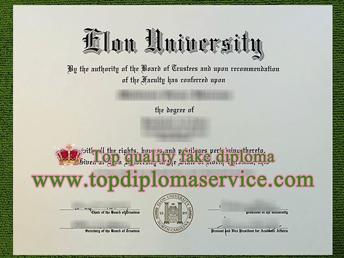 Elon University diploma, Elon University fake certificate,
