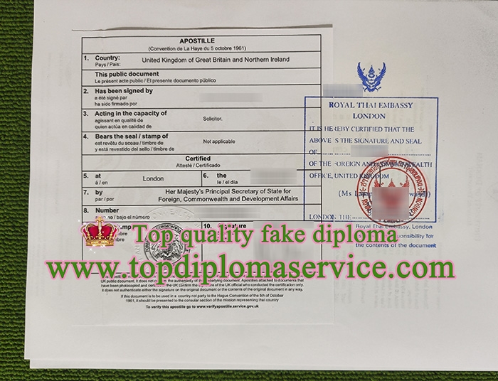 fake UK apostille, fake Thailand embassy legalization,