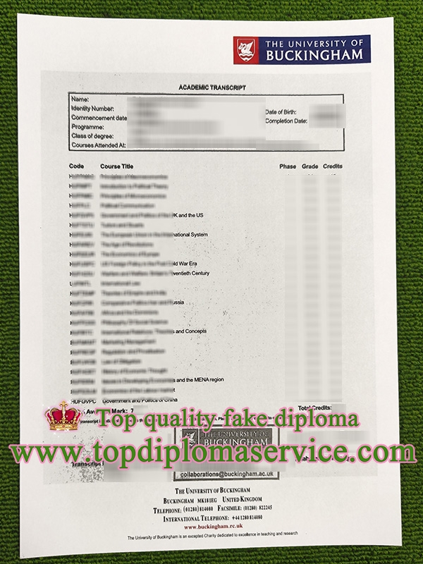 University of Buckingham transcript, fake transcript,