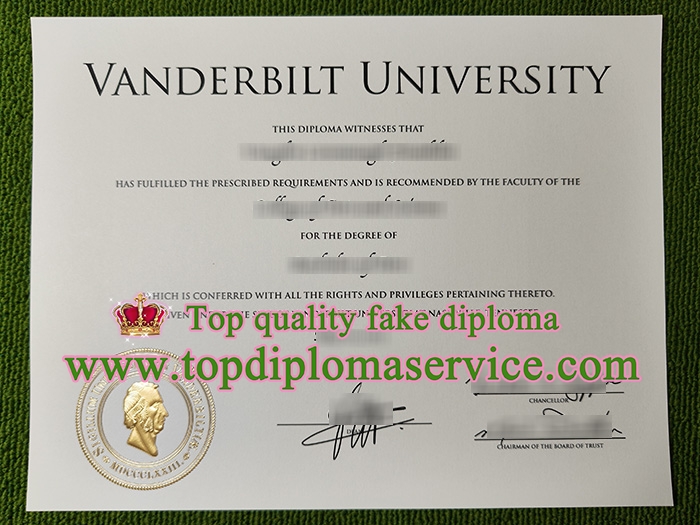 Vanderbilt University diploma, Vanderbilt University certificate,