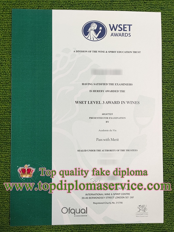 WSET Level 3 diploma,