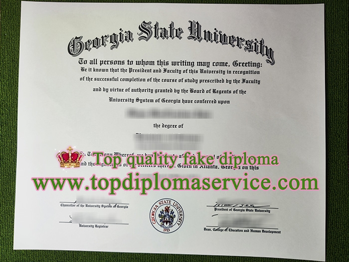 Georgia State University diploma, Georgia State University certificate,