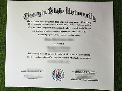 Georgia State University diploma, Georgia State University certificate,