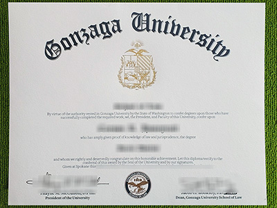 Gonzaga University diploma, Gonzaga University certificate,