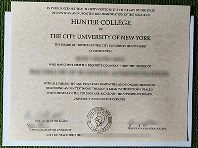 CUNY Hunter College diploma, Hunter College certificate,