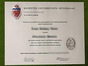 Seton Hall University diploma, Universitas Setoniana certificate,