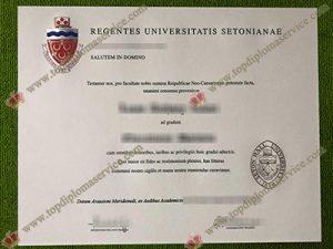 Seton Hall University diploma, Universitas Setoniana certificate,