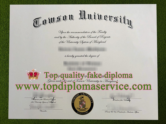 Towson University diploma, Towson University certificate,